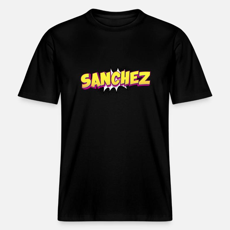 Sanchez Benutzerdefinierter Name Comic-Buch-Stil Pop-Art, -  RELAXED FIT Unisex Organic T-Shirt - Schwarz