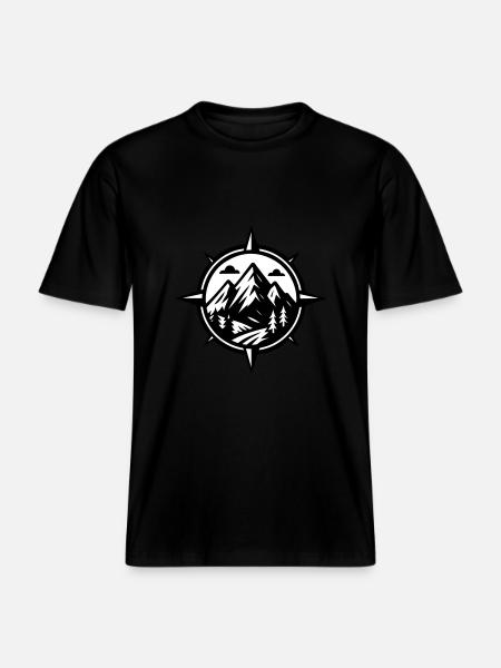 Mountains Compass -  RELAXED FIT Unisex Organic T-Shirt - black