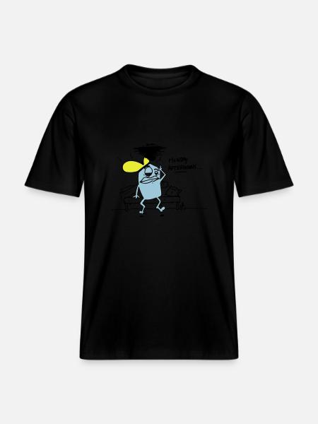 heureux lundi -  T-shirt unisexe RELAXED FIT en coton bio - noir