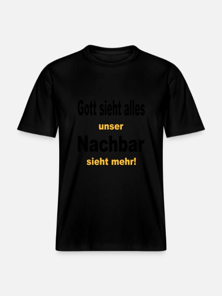 God sees everything - RELAXED FIT Unisex Organic T-Shirt - black