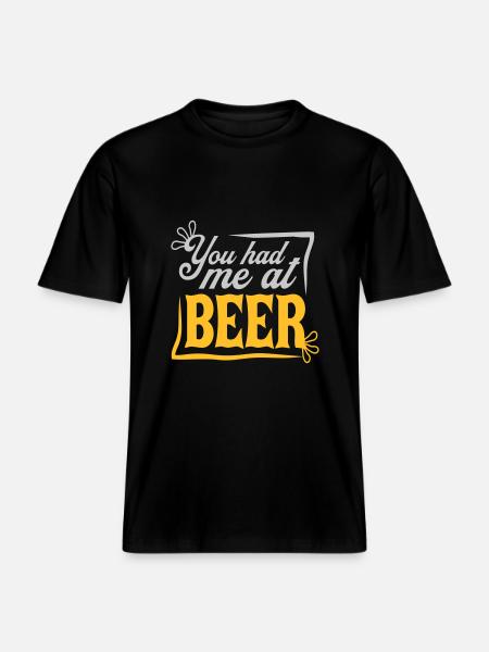 Beer Saying Persuaded -  RELAXED FIT Unisex Organic T-Shirt - black