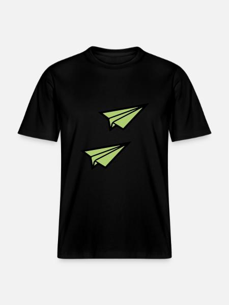 Paper Airplane 2 - RELAXED FIT Unisex Organic T-Shirt - black