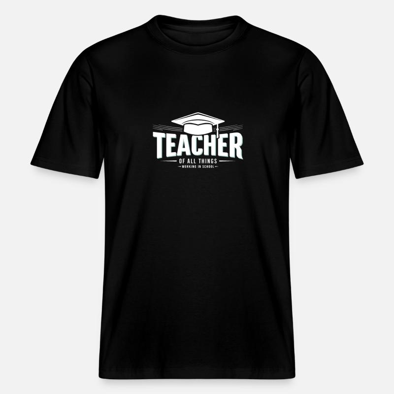 Enseignant Enseignant École Profession -  T-shirt unisexe RELAXED FIT en coton bio - noir