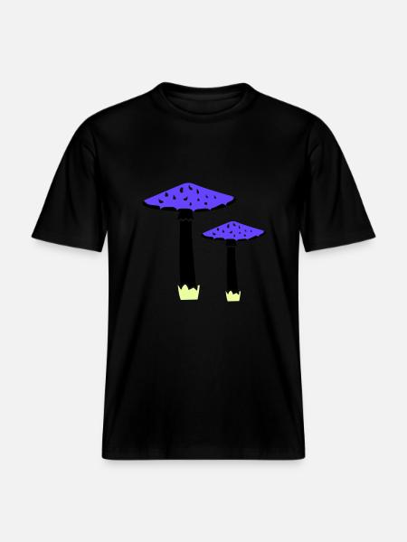 Mushrooms 2 -  RELAXED FIT Unisex Organic T-Shirt - black