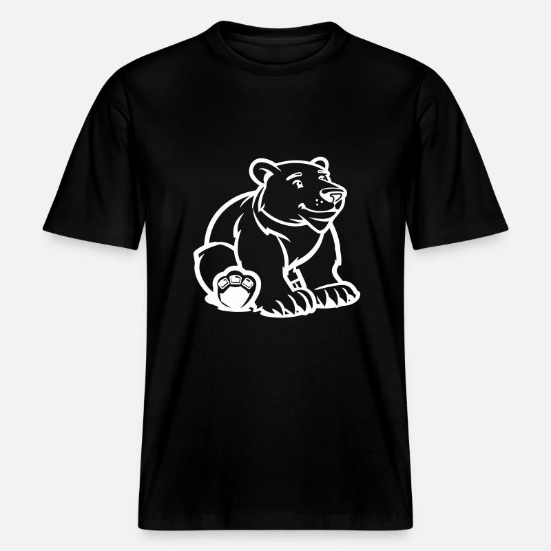 Polar Bear Comic Bear -  RELAXED FIT Unisex Organic T-Shirt - black