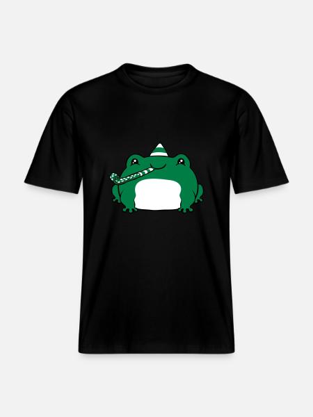 Happy Birthday Frog -  RELAXED FIT Unisex Organic T-Shirt - black