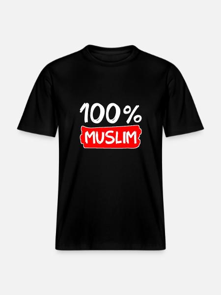 100% Muslim - Muslime - Islam -  RELAXED FIT Unisex Organic T-Shirt - Schwarz