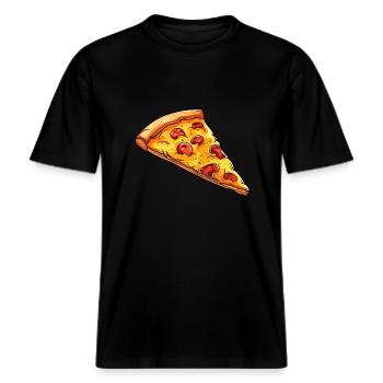 Délicieuse pizza clipart -  T-shirt unisexe RELAXED FIT en coton bio - noir - Devant - Alina (178cm) & Michal (187cm)