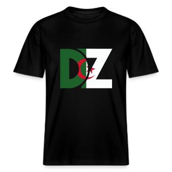 les DZ algériens-idée cadeau Algérie -  T-shirt unisexe RELAXED FIT en coton bio - noir - Devant - Alina (178cm) & Michal (187cm)