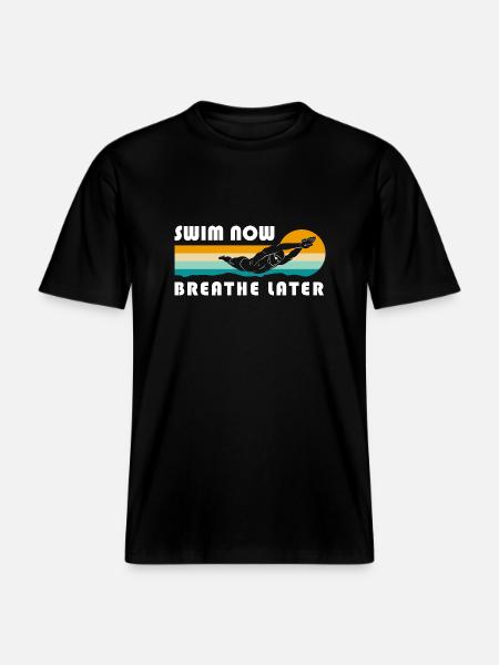 Swimming Pool Sun Friends - RELAXED FIT Unisex Organic T-Shirt - black