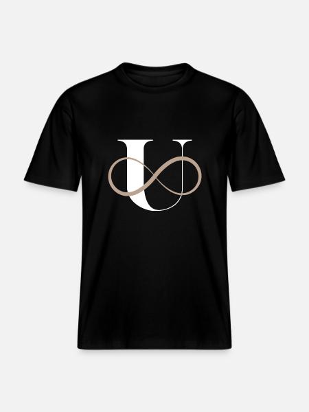 Infinite Letter u -  RELAXED FIT Unisex Organic T-Shirt - black