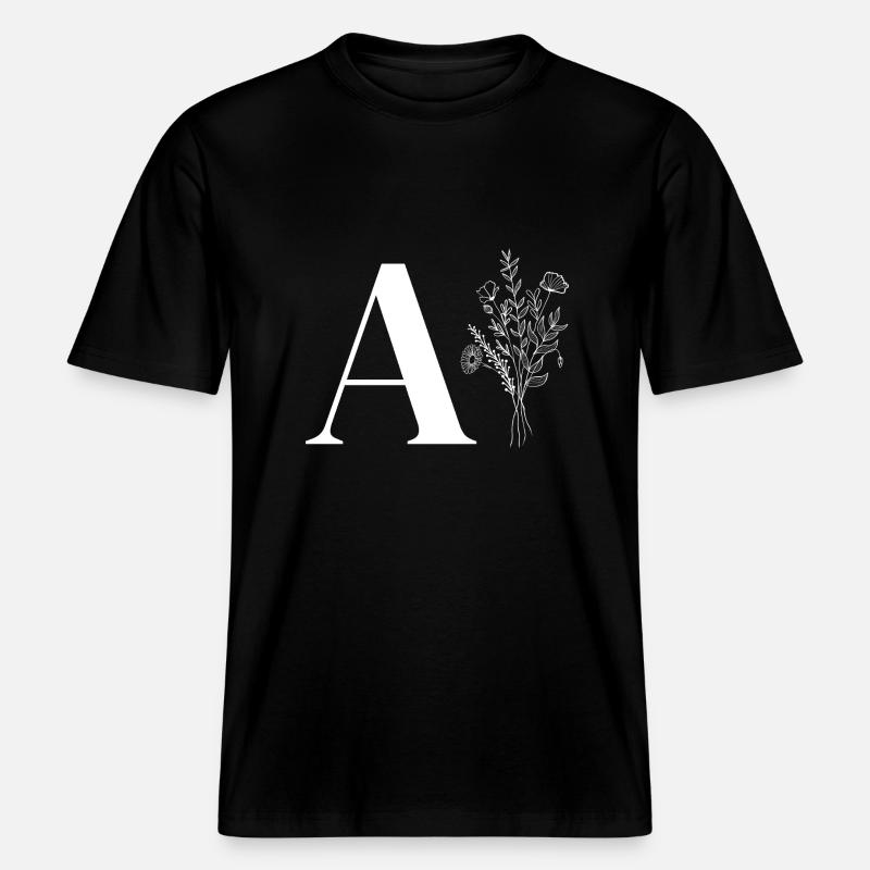 Minimalistische Blumentasche -  RELAXED FIT Unisex Organic T-Shirt - Schwarz