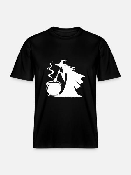 Witch Cooking Pot - RELAXED FIT Unisex Organic T-Shirt - black
