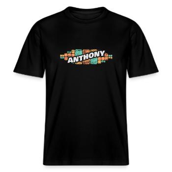 Anthony Anthony -  RELAXED FIT Unisex Organic T-Shirt - Schwarz - Vorne - Alina (178cm) & Michal (187cm)
