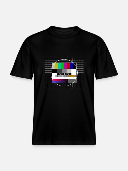 offline, internet, testbillede, tv -  Økologisk unisex T-shirt RELAXED FIT - sort
