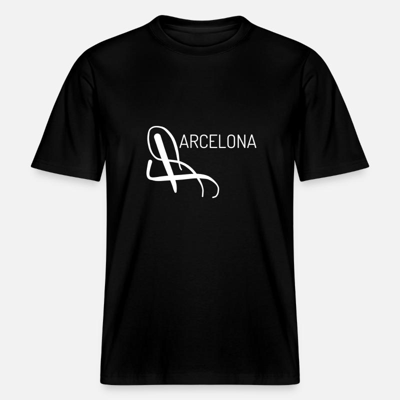 T-shirt décontracté de Barcelone - T-shirt unisexe RELAXED FIT en coton bio - noir