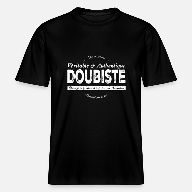 Doubiste du Doubs -  T-shirt unisexe RELAXED FIT en coton bio - noir