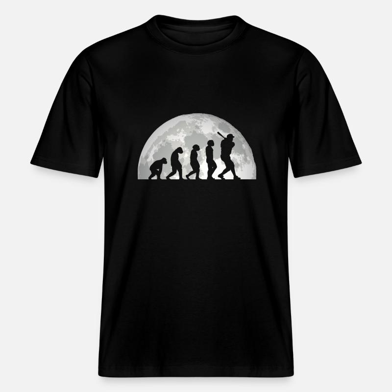 Baseball Player Evolution Baseball - RELAXED FIT Unisex Organic T-Shirt - black