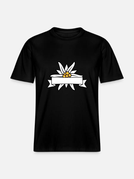 Text banner Edelweiss - RELAXED FIT Unisex Organic T-Shirt - black