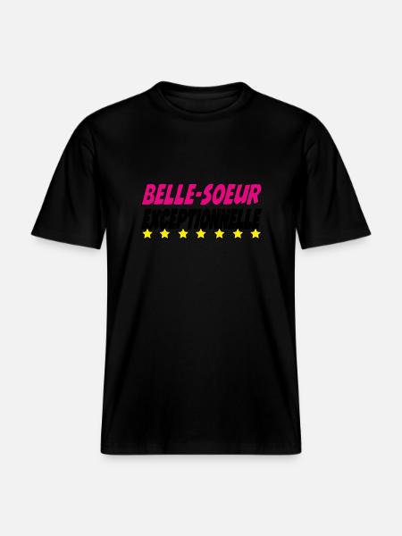 Belle Soeur exceptionnelle - T-shirt unisexe RELAXED FIT en coton bio - noir