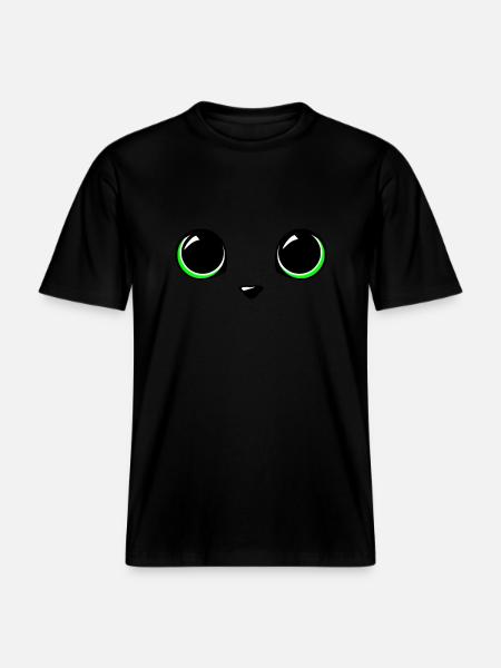 cat eyes - RELAXED FIT Unisex Organic T-Shirt - black