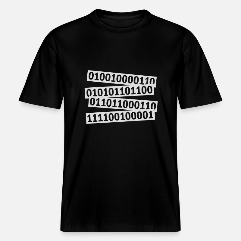 Binär Code Programm Sprache -  RELAXED FIT Unisex Organic T-Shirt - Schwarz