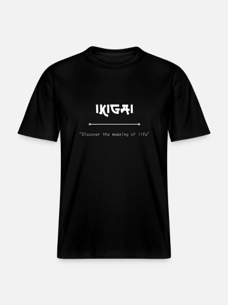 Ikigai Japan Art Basic - RELAXED FIT Unisex Organic T-Shirt - black