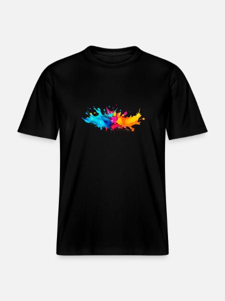 Explosion de Peinture - T-shirt unisexe RELAXED FIT en coton bio - noir