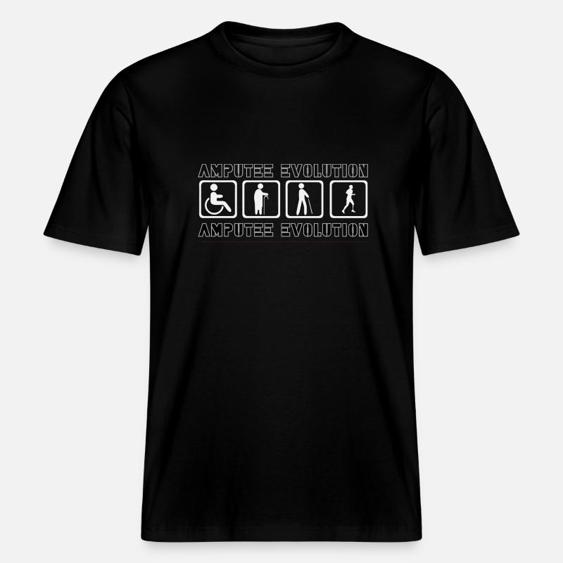 Amputee Evolution -  RELAXED FIT Unisex Organic T-Shirt - Schwarz