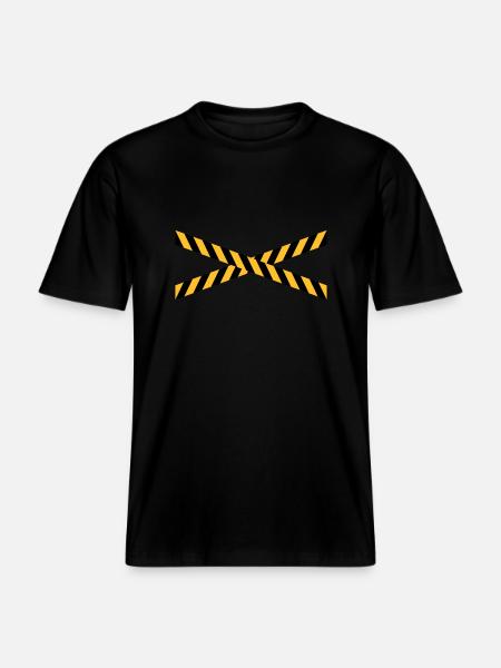 Line design caution tape - RELAXED FIT Unisex Organic T-Shirt - black