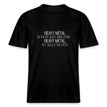 Heavy Metal -  RELAXED FIT Unisex Organic T-Shirt - Schwarz - Vorne - Alina (178cm) & Michal (187cm)