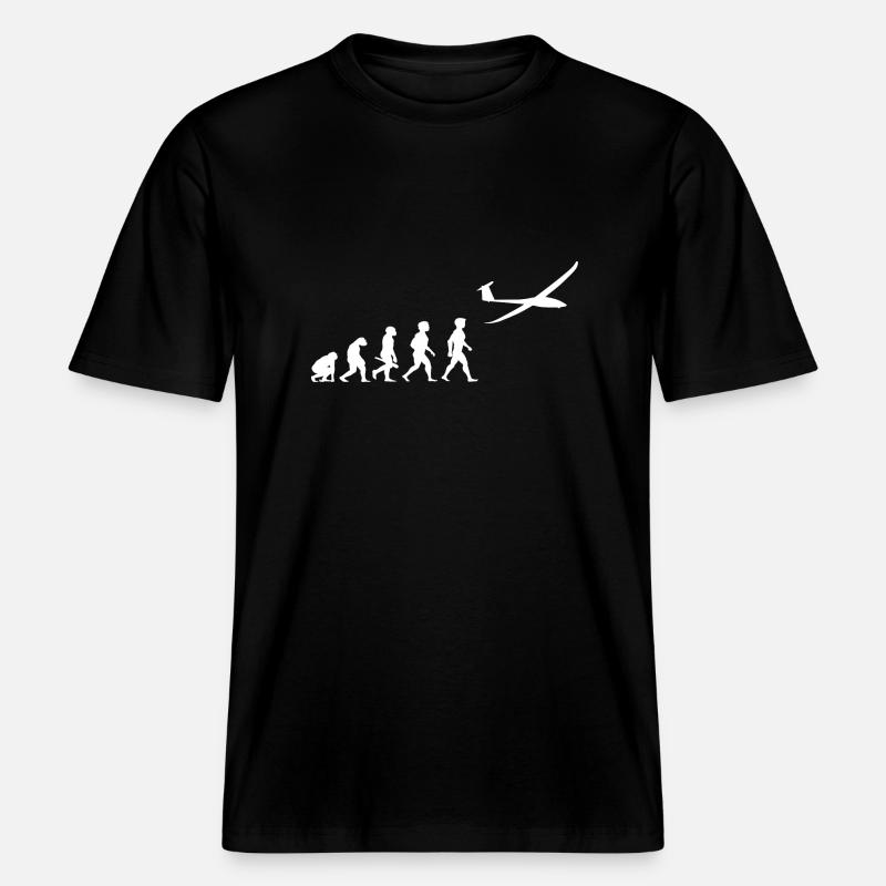 Evolution glider glider plane -  RELAXED FIT Unisex Organic T-Shirt - black