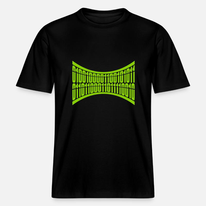 Binary Code Program Language -  RELAXED FIT Unisex Organic T-Shirt - black