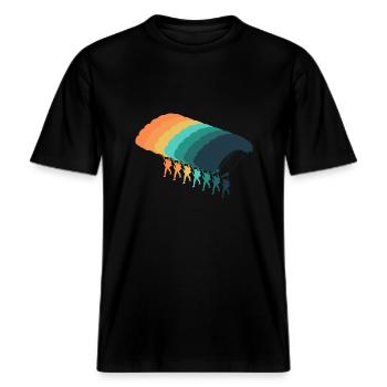 Parachute vintage -  T-shirt unisexe RELAXED FIT en coton bio - noir - Devant - Alina (178cm) & Michal (187cm)