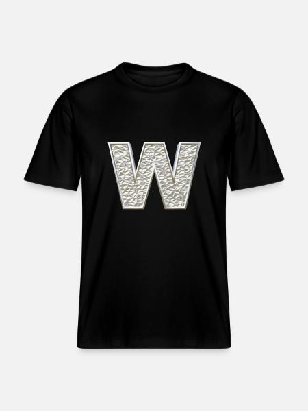 W, letter, initial, monogram, - RELAXED FIT Unisex Organic T-Shirt - black