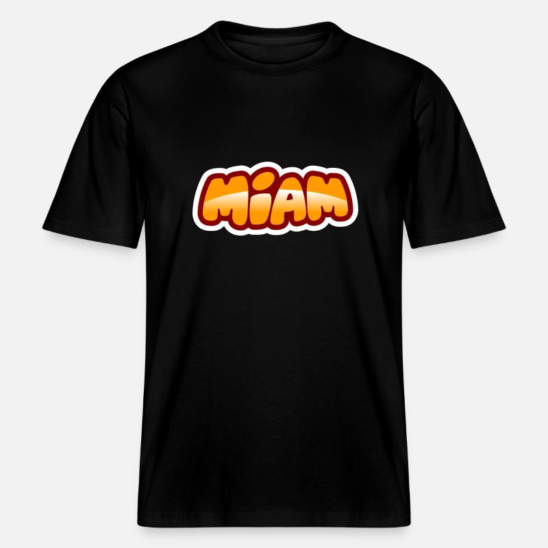 emoji expression miam.png -  T-shirt unisexe RELAXED FIT en coton bio - noir