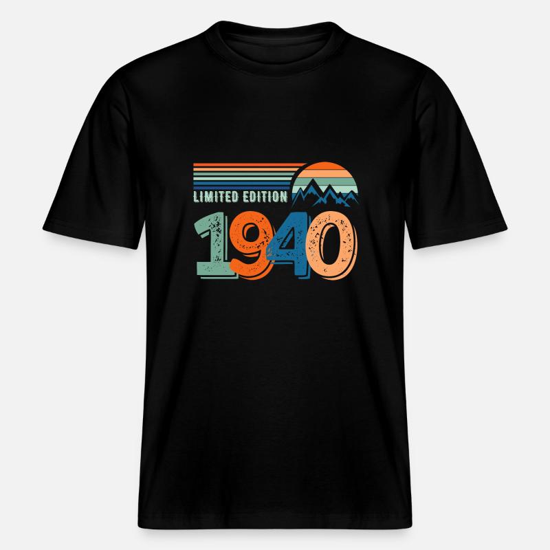 Limited edition 1940 -  T-shirt unisexe RELAXED FIT en coton bio - noir