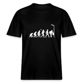 Evolution - Flaschen sammeln - Armut -  RELAXED FIT Unisex Organic T-Shirt - Schwarz - Vorne - Alina (178cm) & Michal (187cm)