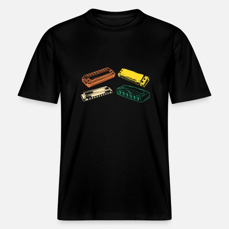 Harmonica Evolution Harmonica -  RELAXED FIT Unisex Organic T-Shirt - black