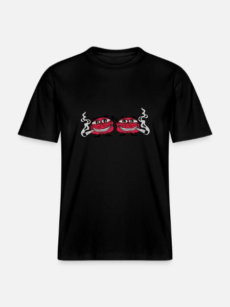 2 hemp-smoking monsters - RELAXED FIT Unisex Organic T-Shirt - black