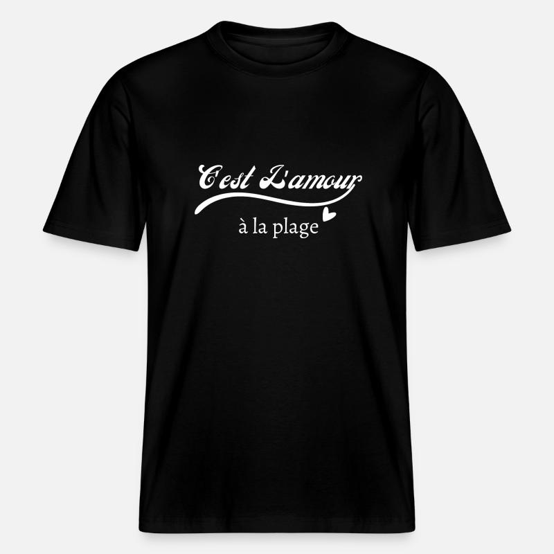 C’est l’amour à plage - T-shirt unisexe RELAXED FIT en coton bio - noir