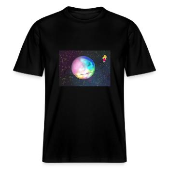 Ballerine -  T-shirt unisexe RELAXED FIT en coton bio - noir - Devant - Alina (178cm) & Michal (187cm)