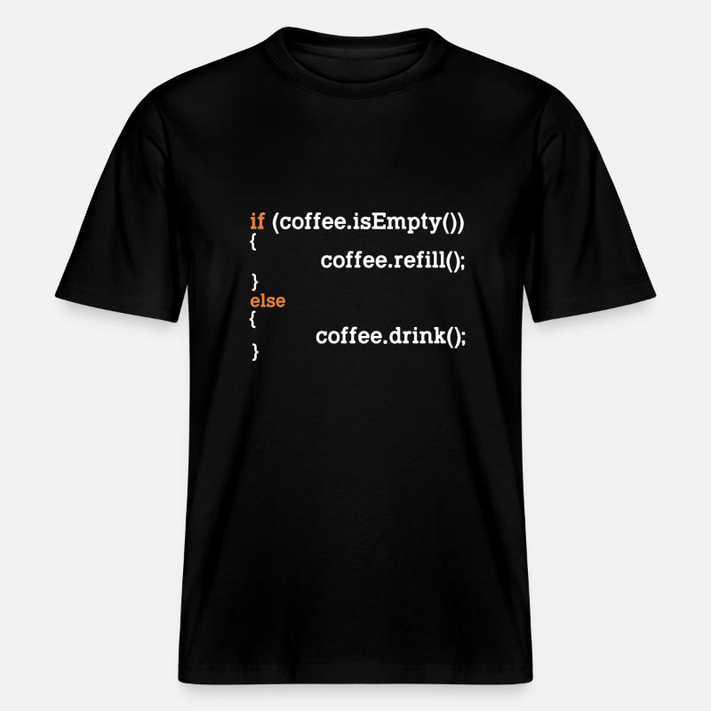 Lustiges Programmierer-Kaffee-Geschenk für Programmierer - RELAXED FIT Unisex Organic T-Shirt - Schwarz