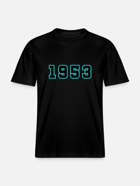 1953 Year Birthday - RELAXED FIT Unisex Organic T-Shirt - black