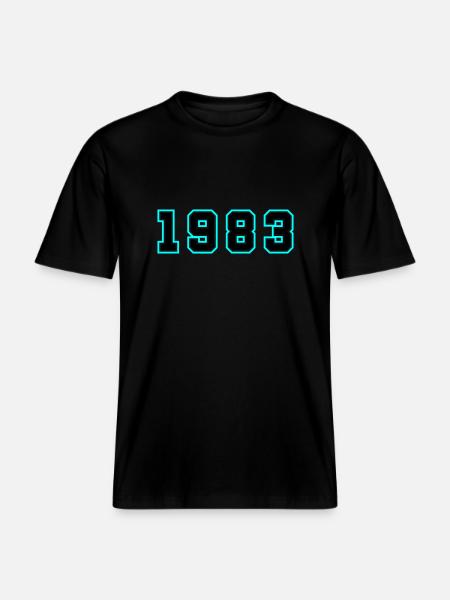 1983 Year Birthday - RELAXED FIT Unisex Organic T-Shirt - black