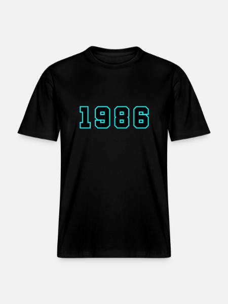 1986 Year Birthday -  RELAXED FIT Unisex Organic T-Shirt - black