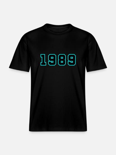 1989 Year Birthday - RELAXED FIT Unisex Organic T-Shirt - black