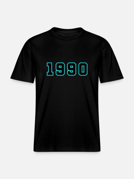 1990 Year Birthday -  RELAXED FIT Unisex Organic T-Shirt - black