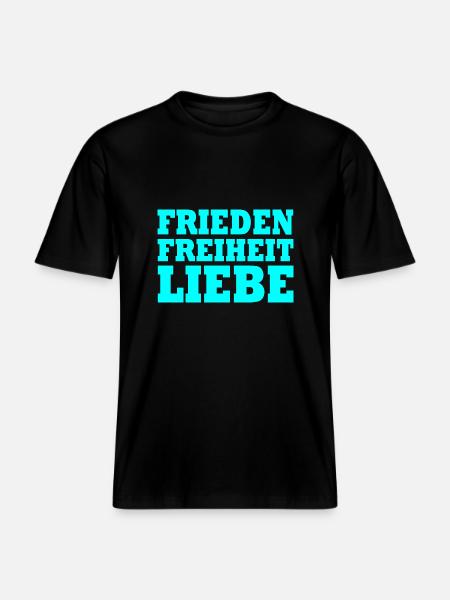 Frieden freiheit liebe - RELAXED FIT Unisex Organic T-Shirt - Schwarz