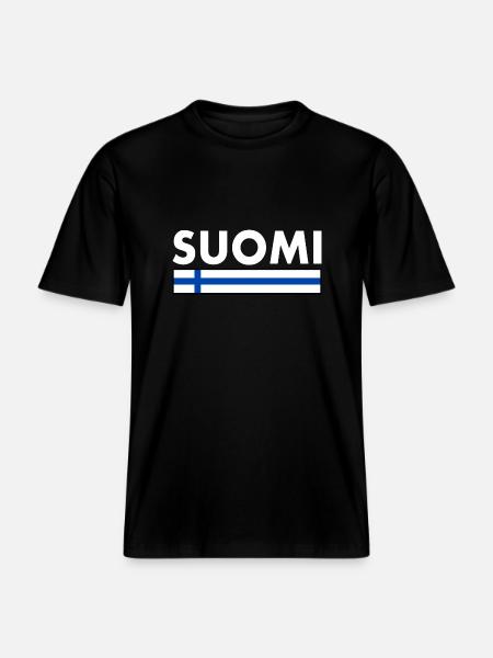 Suomi - RELAXED FIT Unisex Organic T-Shirt - black
